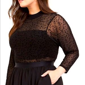 Torrid Black Mesh Flocked Dress With Stars
